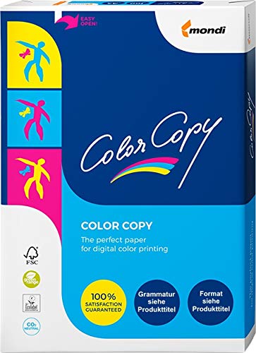 Mondi ColorCopy DIN A6 Papier 100g/m² VE = 100 Blatt Papier weiß für Laserdrucker und InkJet geeignet von Color Copy