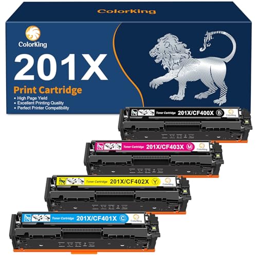 ColorKing 201X Kompatible für HP 201X 201A CF400X CF400A Multipack Toner für HP M277dw Toner Color Laserjet Pro MFP M252n M252dw M277n M274n M277c6 CF401X CF402X CF403X(Schwarz Cyan Gelb Magenta) von ColorKing