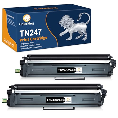 ColorKing Kompatibel Brother TN-243BK TN-247BK TN-243CMYK Toner Brother MFC L3750CDW Schwarz Brother MFC-L3770CDW Brother DCP-L3550CDW Toner Schwarz HL-L3210CW HL-L3230CDW DCP-L3510CDW (2 Schwarz) von ColorKing