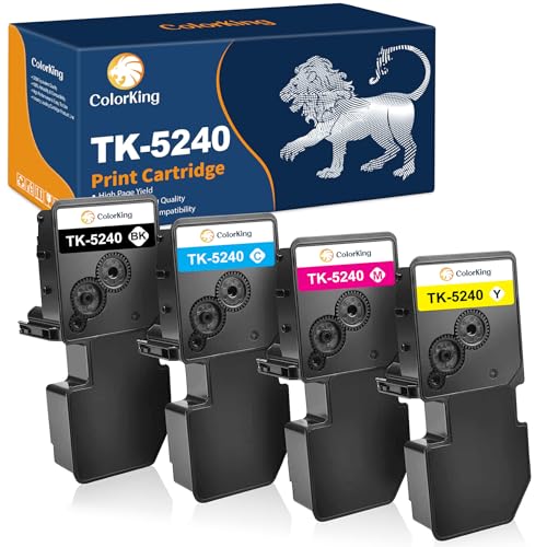 ColorKing TK-5240 TK5240 Toner Kompatibel für Kyocera Ecosys M5526cdw Ersatz für TK-5240K TK-5240C TK-5240M TK-5240Y für Ecosys M5526cdw M5526cdn P5026cdn P5026cdw (Schwarz Cyan Gelb Magenta, 4-Pack) von ColorKing