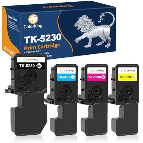 ColorKing TK5230 Toner Kompatibel für Kyocera TK 5230 Ersatz für Kyocera ECOSYS M5521CDW Toner for ECOSYS P5021cdn P5021cdw M5521cdn M5521cdw Drucker (Schwarz Cyan Magenta Gelb, 4er-Pack) von ColorKing