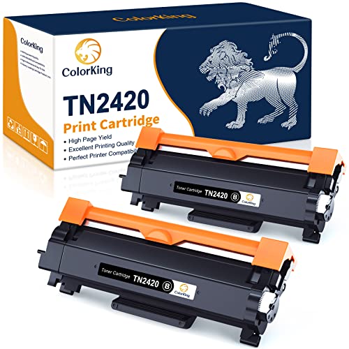 ColorKing TN2420 TN-2420 Toner Kompatibel für Toner Brother MFC L2710DW MFC-L2710DW HL-L2350DW MFC-L2710DN HL-2310D DCP-L2530DW MFC-L2730DW MFC-L2750DW DCP-L2510D TN 2420 TN-2410 (Schwarz, 2er-Pack) von ColorKing
