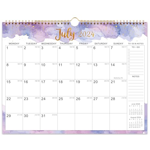 Colorage Wandkalender 2024 2025 - Kalender 2024 2025 Monatlicher hängender, 18 Monate Juli 2024 - Dezember 2025, 15'' x 11,5'' von Colorage