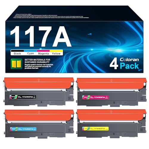 Coloran 117A Toner Set, Kompatibel für HP 117A W2070A Toner Tonerkartusche für HP Color Laser MFP 178nwg 179fwg 150nw 179fnw 150a 178nw W2070A W2071A W2072A W2073A Drucker (Schwarz Cyan Gelb Magenta) von Coloran