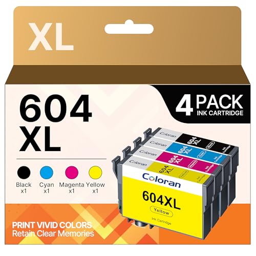 Coloran 604XL Druckerpatronen Kompatibel für Epson 604 Patronen 604XL Multipack für Epson XP-2205 für Epson XP-3200 XP-2200 XP-3205 XP-4200 XP-4205 WF-2910 WF-2930 WF-2935 WF-2950 (4er-Pack) von Coloran