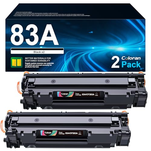 Coloran 83A CF283A 2er-Pack Kompatibel für HP 83A CF283A Toner für HP Laserjet Pro MFP M125nw Toner M125a M127fw M126nw M127fn M128fn M128fw M201dw M201n M225dn M225dw M226dn M226dw (2 Schwarz) von Coloran