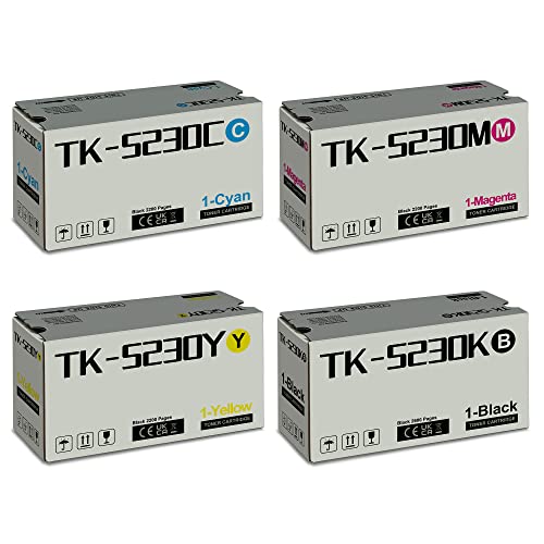 Coloran TK-5230 TK5230 Toner Kompatibel für Kyocera TK5230K TK-5230K Ecosys M5521cdw P5021cdn P5021cdw M5521cdn M5521 P5021 TK-5230C TK-5230M K-5230Y TK 5230 5230K (Schwarz Cyan Gelb Magenta) von Coloran