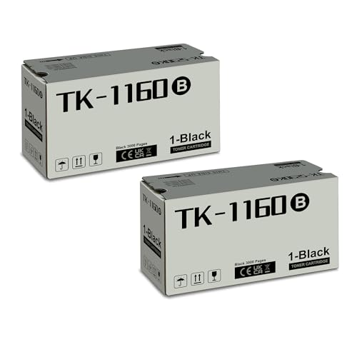 Coloran TK1160 TK-1160 Schwarz Toner Kompatibel für Kyocera TK-1160 für Kyocera Ecosys P2040DN P2040DW (Schwarz, 2er-Pack) von Coloran