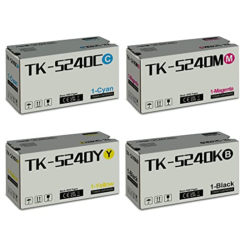 Coloran TK5240 TK-5240 Toner Kompatibel für Kyocera TK5240K TK-5240K Ecosys M5526cdw M5526cdn P5026cdw P5026cdn M5526 P5026 TK-5240C TK-5240M K-5240Y TK 5240 5240K (Schwarz Cyan Gelb Magenta) von Coloran