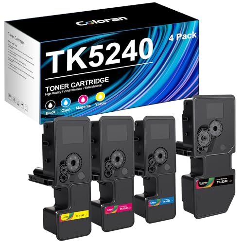 Coloran TK5240 TK-5240 Toner Kompatibel für Kyocera TK5240K TK-5240K Ecosys M5526cdw M5526cdn P5026cdw P5026cdn M5526 P5026 TK-5240C TK-5240M K-5240Y TK 5240 5240K (4er-Pack,Schwarz Cyan Gelb Magenta) von Coloran