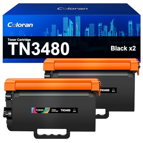 Coloran TN 3480 TN-3480 Toner Kompatibel für Brother TN3480 TN3430 für Brother HL-L5100DN Toner HL-L5000DN MFC-L5750DW DCP-L5500DN (Schwarz, 2er-Pack) von Coloran