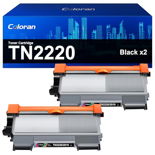 Coloran TN2220 TN 2220 Toner (2 Schwarz) Kompatibel für Brother TN2220 TN2010 TN-2010 Toner MFC-7360N DCP-7055 HL-2130 HL-2240 HL-2250DN MFC-7460DN FAX-2840 DCP-7055W HL-2135W MFC-7860DW FAX-2940 von Coloran