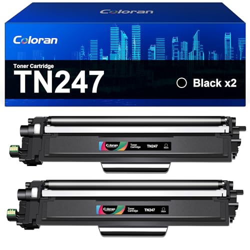 Coloran TN247 TN-247BK Tonerkartusche Kompatible für Brother TN-243BK TN-243CMYK TN-247 für Brother DCP-l3550CDW Toner Schwarz MFC-L3750CDW MFC-L3770CDW MFC-L3710CW DCP-L3510CDW HL-L3210CW (2 Schwarz) von Coloran