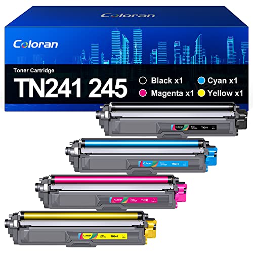 TN241 TN245 Toner Kompatibel für Brother TN-241 TN-245 TN-242 TN-246 MFC-9332DCW DCP-9022CDW MFC-9142CDN HL-3142CW HL-3152CDW DCP-9017CDW MFC-9140CDN HL-3140CW（4-Pack，Schwarz Cyan Gelb Magenta） von Coloran