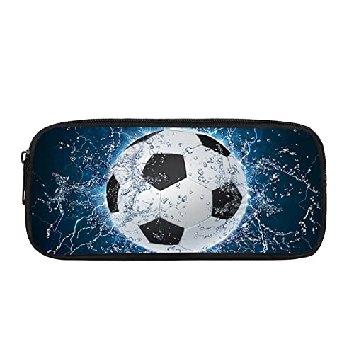 Federmäppchen für Jungen von Coloranimal, cooles Fußballmuster, geeignet für Stifte, Schreibwaren, Büromaterial 8.66 inch(L)x1.77 inch(W)x4.33 inch(H) 3D football design-1 von Coloranimal