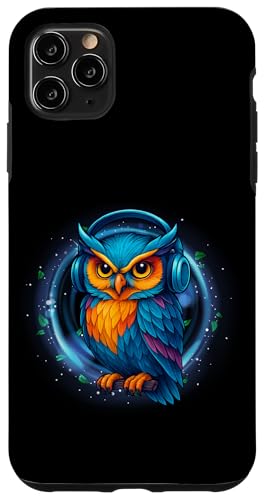 Kawaii Eule mit Kopfhörern Musik Bunte Eule Grafik Hülle für iPhone 11 Pro Max von Colorful Dj Owl With Headphones Tees Apparel