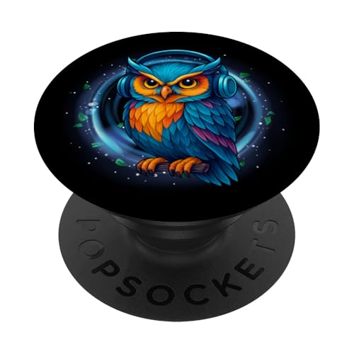 Kawaii Eule mit Kopfhörern Musik Bunte Eule Grafik PopSockets Klebender PopGrip Kawaii Eule mit Kopfhörern Musik Bunte Eule Grafik PopSockets Klebender PopGrip von Colorful Dj Owl With Headphones Tees Apparel