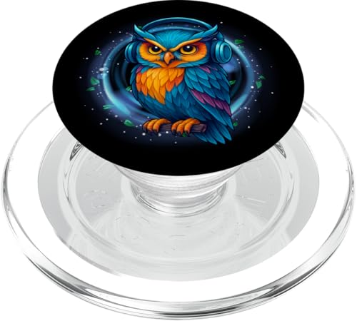 Kawaii Eule mit Kopfhörern Musik Bunte Eule Grafik PopSockets PopGrip für MagSafe Kawaii Eule mit Kopfhörern Musik Bunte Eule Grafik PopSockets PopGrip für MagSafe von Colorful Dj Owl With Headphones Tees Apparel