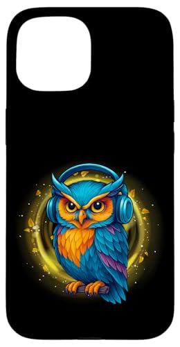 Kawaii Eule mit Kopfhörern Musik Bunte Eule Grafik Hülle für iPhone 15 Kawaii Eule mit Kopfhörern Musik Bunte Eule Grafik Hülle für iPhone 15 von Colorful Dj Owl With Headphones Tees