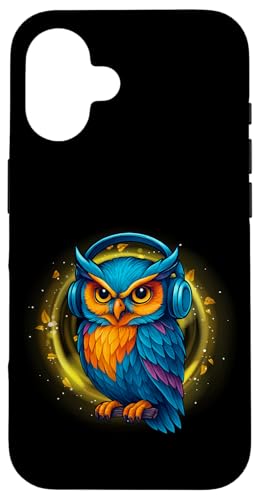 Kawaii Eule mit Kopfhörern Musik Bunte Eule Grafik Hülle für iPhone 16 Kawaii Eule mit Kopfhörern Musik Bunte Eule Grafik Hülle für iPhone 16 von Colorful Dj Owl With Headphones Tees