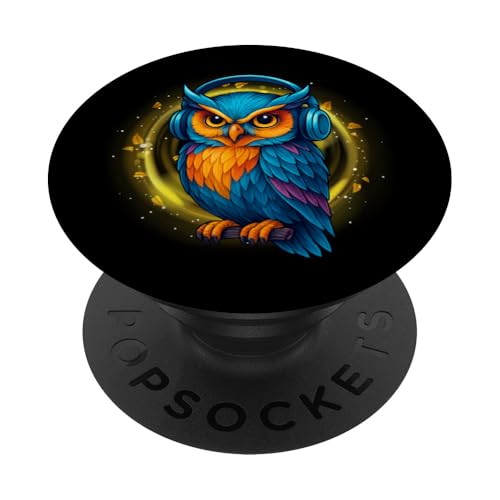 Kawaii Eule mit Kopfhörern Musik Bunte Eule Grafik PopSockets Klebender PopGrip Kawaii Eule mit Kopfhörern Musik Bunte Eule Grafik PopSockets Klebender PopGrip von Colorful Dj Owl With Headphones Tees