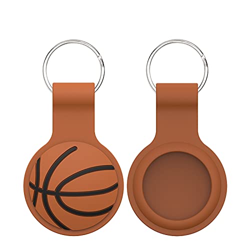 Colorful Basketball Schutzhülle für Apple Airtags Location Tracker Cover mit Schlüsselbund, Stoßfeste, rutschfeste Silikon-Fernbedienung Anti-Sweat Schutzhülle kompatibel mit Apple Airtags (Braun) von Colorful Elektronik