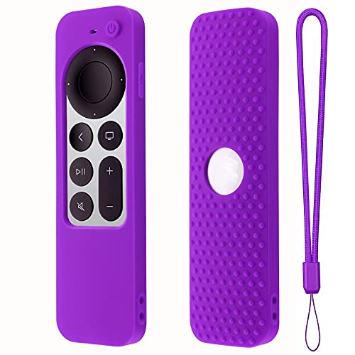 Colorful Fernbedienung Schutzhülle kompatibel mit 2021 Apple TV 4K Remote Control Cover Mit Lanyard, Stoßfeste, rutschfeste Silikon-Fernbedienung Anti-Sweat Schutzhülle (DLila) von Colorful Elektronik