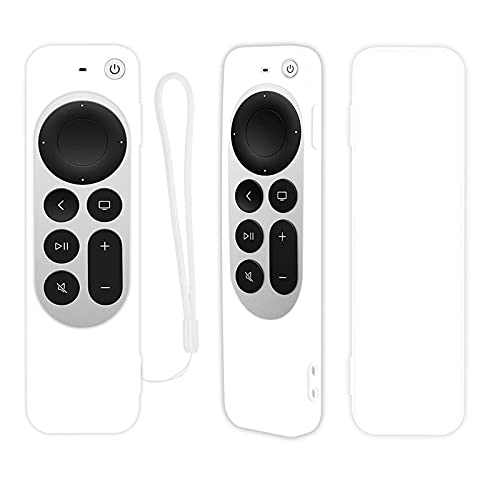 Colorful Fernbedienung Schutzhülle kompatibel mit Apple TV 4K Siri Remote 2021 Remote Control Cover mit Strap, Stoßfeste, rutschfeste Silikon-Fernbedienung Anti-Sweat Schutzhülle (Weiß) von Colorful Elektronik