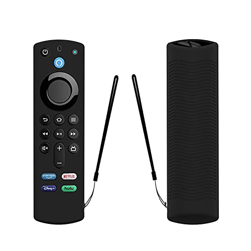 Colorful Fernbedienungs Schutzhülle kompatibel mit Alexa Voice Remote (3rd Gen) Remote Control Cover mit Strap, Stoßfeste, rutschfeste Silikon-Fernbedienung Anti-Sweat Schutzhülle (Black) von Colorful Elektronik