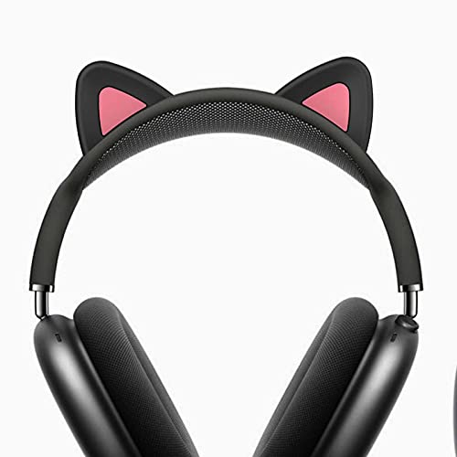 Colorful Katzenohr Kopfbandkissen Schutzhülle Kompatibel mit AirPods Max, Silikon Ersatz-Ohrpolsterset Anti-Kratzer Komfortabel Ohrhörer Hülle für AirPods Max Bluetooth-Headset (Schwarz) von Colorful Elektronik