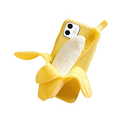 Colorful Super Spaß 3D Bananen Handyhülle für iPhone X/XR/XSMax/ 11/ 11Pro/ 11Promax/ 12/12 Pro/ 12Promax/ 12mini, Anti-Fall Pressure Shockproof Kratzfest TPU Phone Cover (für iPhone 12) von Colorful Elektronik