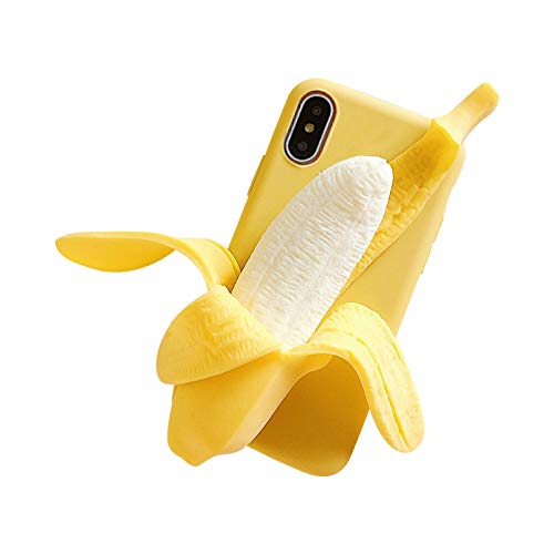 Colorful Super Spaß 3D Bananen Handyhülle für iPhone X/XR/XSMax/ 11/ 11Pro/ 11Promax/ 12/12 Pro/ 12Promax/ 12mini, Anti-Fall Pressure Shockproof Kratzfest TPU Phone Cover (für iPhone XSMax) von Colorful Elektronik