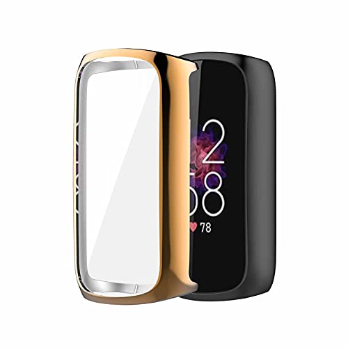 Für Fitbit Luxe Schutzhülle, Colorful All-Inclusive Plattierung TPU Weich Hülle Stoßfest Anti-Kratz Abdeckung Ersatz Protection Zubehör Case Cover Kompatibel mit Fitbit-Luxe Smart Watch (Rose Gold) von Colorful Elektronik