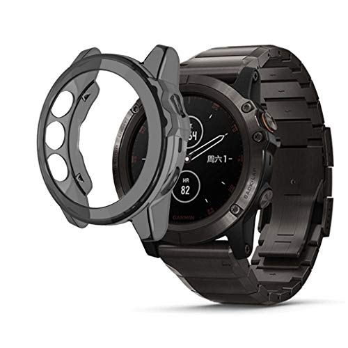 Für Garmin Fenix 5/5 Plus Schutzhülle,Colorful TPU Weich Hülle Stoßfest Anti-Kratz Abdeckung Ersatz Protection Zübehor Case Cover für Garmin Fenix 5/5 Plus Smartwatch (Black) von Colorful Elektronik