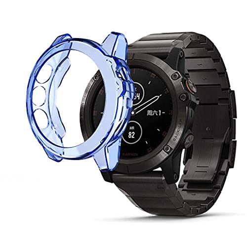 Für Garmin Fenix 5/5 Plus Schutzhülle,Colorful TPU Weich Hülle Stoßfest Anti-Kratz Abdeckung Ersatz Protection Zübehor Case Cover für Garmin Fenix 5/5 Plus Smartwatch (Blue) von Colorful Elektronik