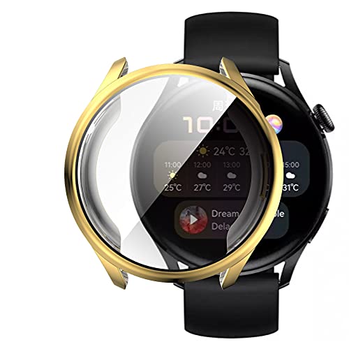 Kompatibel mit Huawei Watch 3 Smartwatch Alles inklusive Schutzhülle, Colorful TPU Hard Shell Hülle Stoßfest Anti-Kratz Abdeckung Ersatz Protection Case Cover (Gold) von Colorful Elektronik
