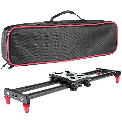 Kamera Schieberegler, Colorful 15,7 Zoll Kohlefaser Transportwagen Schiene Einstellbar Rail Slider Schiene Kamerawagen für Smartphone, DSLR Kamera, Camcorder von Colorful Outdoor