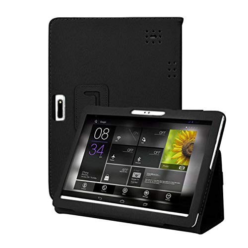 Colorful Universal Hülle für 10'' 10.1'' Tablet PU Lederständer Tablethülle Schutzhülle für 10 / 10.1 Zoll Tablet Hochwertige Lederhülle [Ultra Schlank] [leicht] Ständer Cover (Schwarz) von Colorful Schutzhülle