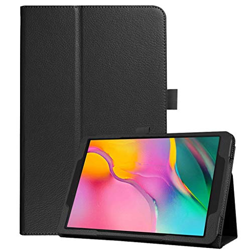 Für Samsung Galaxy Tab A 10.1" 2019 SM-T510 T515 Hülle,Colorful Tab A 10.1" 2019 Schutzhülle Hochwertige Retro Lederhülle [Ultra Schlank] [leicht] Ständer Cover (Schwarz) von Colorful Schutzhülle