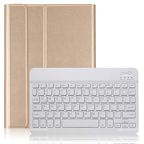 Für Samsung Galaxy Tab A7 10.4 T500 T505 Bluetooth Tastatur Hülle, Colorful PU Leder Hülle mit magnetisch Abnehmbarer Kabellose Tastatur für Galaxy Tab A7 10.4 (Gold) von Colorful Schutzhülle