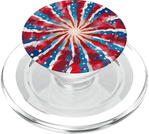 4. Juli Batikfärbung PopSockets PopGrip für MagSafe von Colorful Tie Dye Accessories