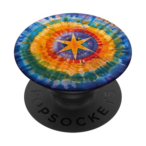 Batik-Stern PopSockets Klebender PopGrip von Colorful Tie Dye Accessories