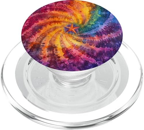 Batik-Stern PopSockets PopGrip für MagSafe von Colorful Tie Dye Accessories