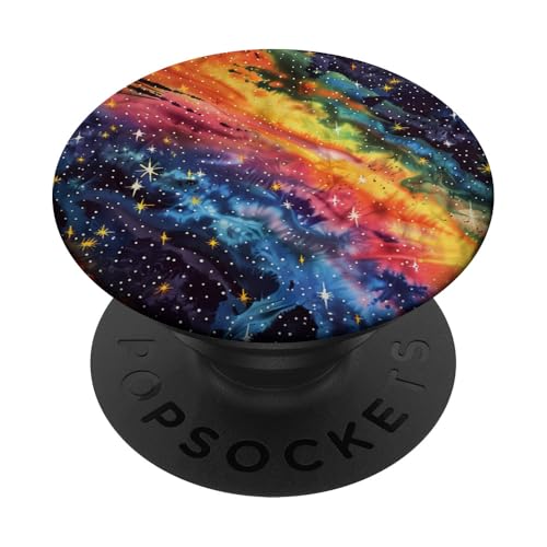 Batik-abstraktes Design als bunte psychedelische Retro-Kunst PopSockets Klebender PopGrip von Colorful Tie Dye Accessories
