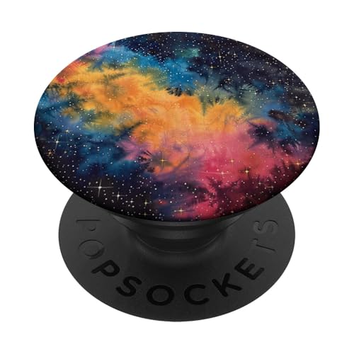Batik-abstraktes Design als bunte psychedelische Retro-Kunst PopSockets Klebender PopGrip von Colorful Tie Dye Accessories