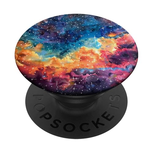 Batik-abstraktes Design als bunte psychedelische Retro-Kunst PopSockets Klebender PopGrip von Colorful Tie Dye Accessories