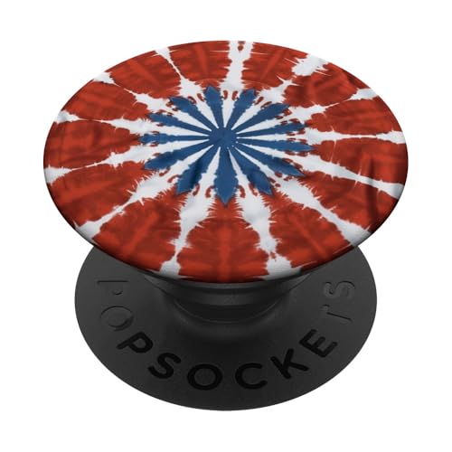 Batik-abstraktes Design als bunte psychedelische Retro-Kunst PopSockets Klebender PopGrip von Colorful Tie Dye Accessories
