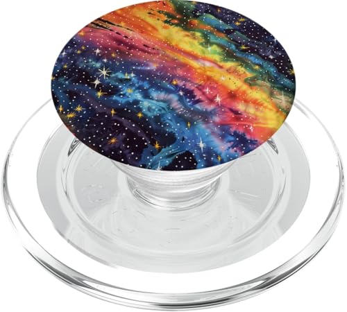 Batik-abstraktes Design als bunte psychedelische Retro-Kunst PopSockets PopGrip für MagSafe von Colorful Tie Dye Accessories