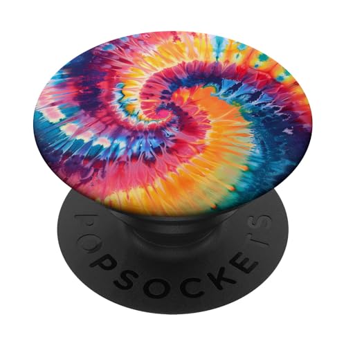 Batikfärbung Regenbogen Swirl PopSockets Klebender PopGrip von Colorful Tie Dye Accessories