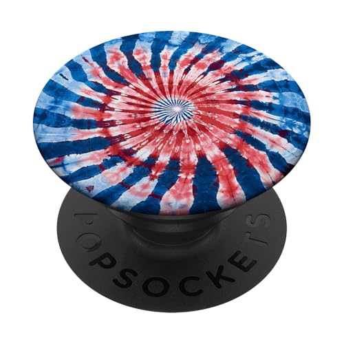 Batikfärbung Rot Blau PopSockets Klebender PopGrip Batikfärbung Rot Blau PopSockets Klebender PopGrip von Colorful Tie Dye Accessories